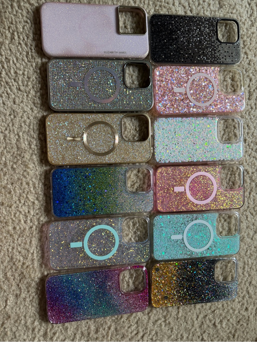 Glitter MagSafe-Compatible iPhone 15 pro max Case - Assorted Colors